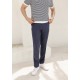 SlimFit İndigo %100 Ham Keten Jogger Pantolon