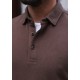 SlimFit Kahverengi Polo Yaka Sweat