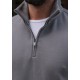 RegularFit Gri Yarım Fermuarlı Sweatshirt