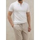 SlimFit Beyaz Rayon Polo Yaka Triko Tişört