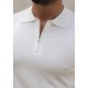 SlimFit Beyaz Rayon Polo Yaka Triko Tişört